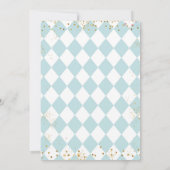 ミントアンドブルーアリスティーパーティーファースト誕生日 招待状 (裏面)