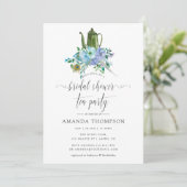 ミントアンドブルーボホブライダルシャワーティーパーティー 招待状 (スタンド正面)