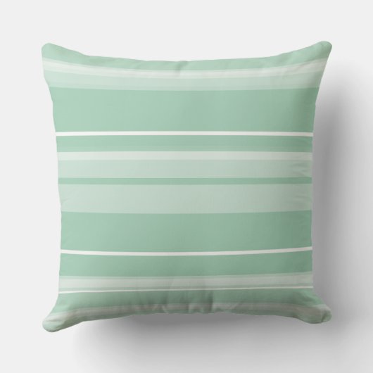ミントアンドホワイトバンドストライプ クッション (裏面)