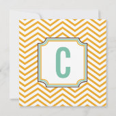 ミントイエローのモダンなジグザグタイポグラフィーの結婚式 招待状 (裏面)