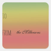 ミントイエローコーラルギフトグラデーションラベル スクエアシール (正面)