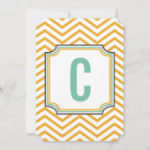 ミントイエロージモダングザグタイポグラフィ結婚ズ 招待状 (裏面)