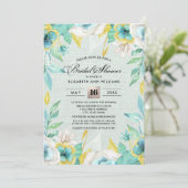 ミントイエローフローラバーラップブライダルシャワー 招待状 (スタンド正面)