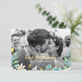 ミントイエローフローラ結婚サンキューの写真 招待状 (スタンド正面)