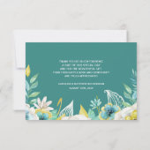 ミントイエローフローラ結婚サンキューの写真 招待状 (裏面)
