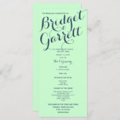 ミントウィズブルー文字デザイン結婚式 プログラム (正面/裏面)