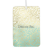 ミントウォーターカラーグラデーショングラム金ゴールドヒョウ カーエアーフレッシュナー (正面)