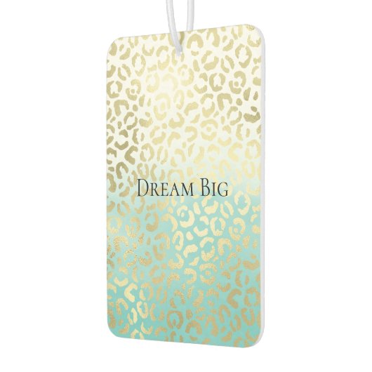 ミントウォーターカラーグラデーショングラム金ゴールドヒョウ カーエアーフレッシュナー (左)