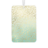 ミントウォーターカラーグラデーショングラム金ゴールドヒョウ カーエアーフレッシュナー (裏面)