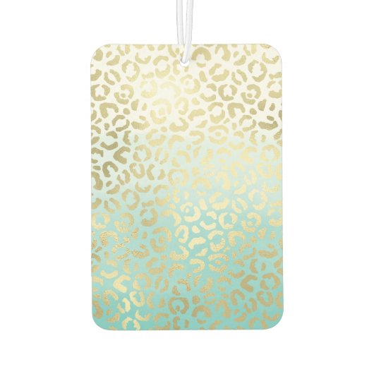 ミントウォーターカラーグラデーショングラム金ゴールドヒョウ カーエアーフレッシュナー (裏面)