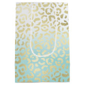 ミントウォーターカラーグラデーショングラム金ゴールドヒョウ ミディアムペーパーバッグ (裏面)