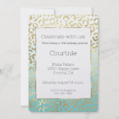 ミントウォーターカラーグラム金ゴールドヒョウ 招待状 (正面)