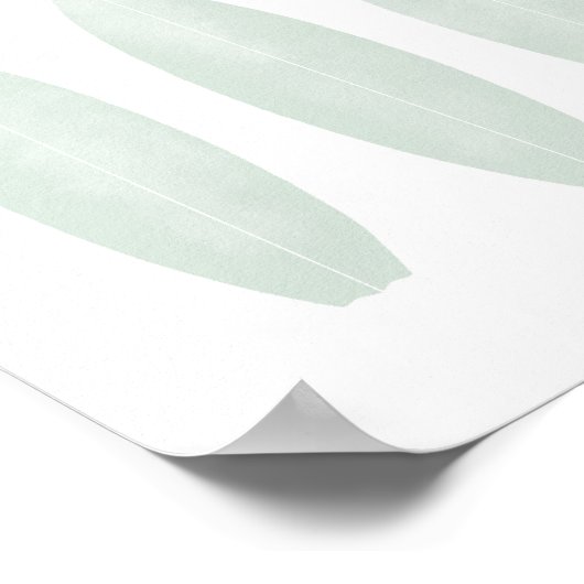 ミントウォーターカラーサーフボードビーチ子供部屋デコール ポスター (角)