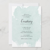 ミントウォーターカラースプラッシュバルミツワー招待状 招待状 (正面)