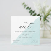 ミントウォーターカラーディナーパーティの招待状 招待状 (スタンド正面)