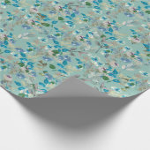 ミントウォーターカラーフローラバラブランチすべての行事 ラッピングペーパー (角)