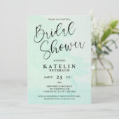 ミントウォーターカラーブライダルシャワー招待 招待状 (スタンド正面)