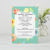 ミントウォーターカラーポピーブライダルシャワー 招待状 (スタンド正面)