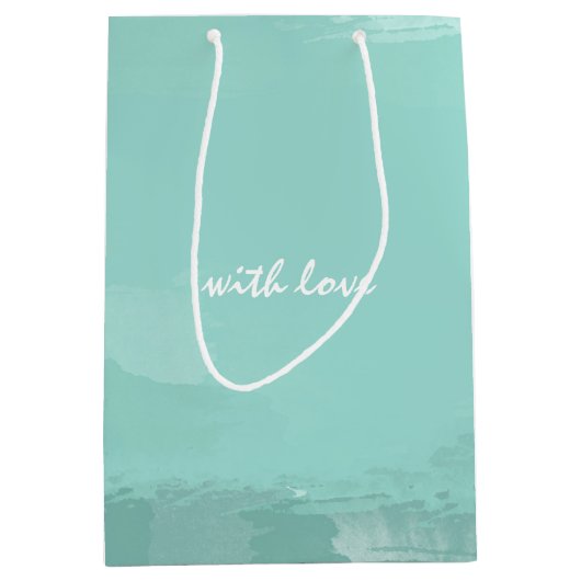 ミントウォーターグラデーションカラー ミディアムペーパーバッグ (正面)