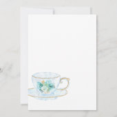 ミントウォーター色フローラブライダルシャワーティーパーティー 招待状 (裏面)