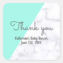 ミントエレガントと白い大理石の赤ちゃんシャワー