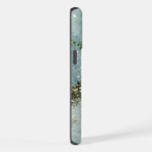 ミントエレガントアンド金ゴールドグリッターモノグラム iPhoneケース (右側面)