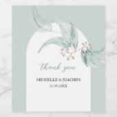 ミントエレガントエキゾチックeucalyptusフローラ水彩 ワインラベル (シングルラベル)