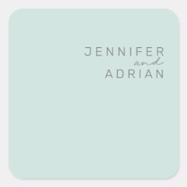 ミントエレガントカッコいいミニマルモダン封筒用シール スクエアシール