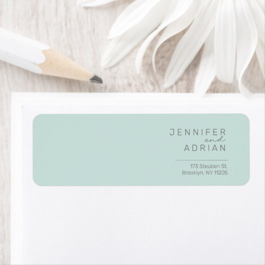 ミントエレガントカッコいいーミニマルモダン差出人住所 ラベル (インサイチュ)