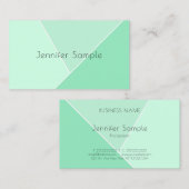 ミントエレガントグリモダンーンシンプルデザインテンプレート 名刺 (正面/裏面)