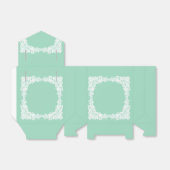 ミントエレガントグリーンとホワイトレースのビーフボックス フェイバーボックス (折り畳みなし)