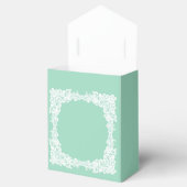 ミントエレガントグリーンとホワイトレースのビーフボックス フェイバーボックス (オープン)