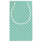 ミントエレガントグリーンクローバーモノグラム名付き スモールペーパーバッグ (裏面)