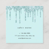 ミントエレガントグリーングリッターはヘアスタイリストを乾燥させる スクエア名刺 (裏面)