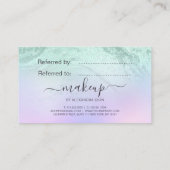 ミントエレガントグリーングリッター大理石メイクアップアーティスト 紹介カード (裏面)