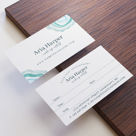 ミントエレガントグリーンゲード金ゴールドグリッターアゲート 予約カード