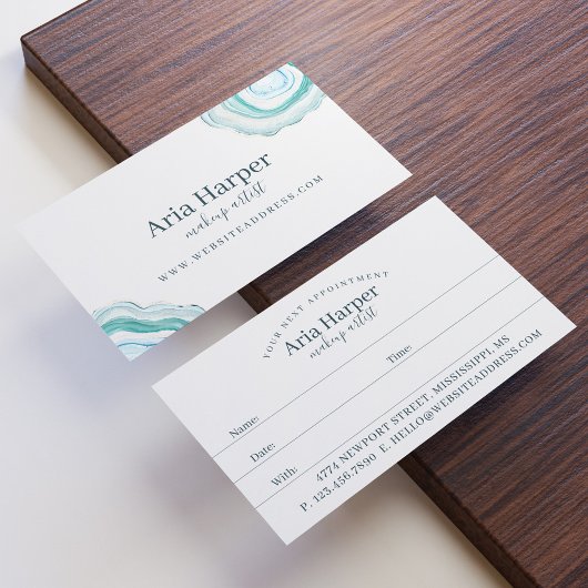 ミントエレガントグリーンゲード金ゴールドグリッターアゲート 予約カード