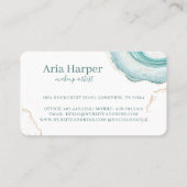 ミントエレガントグリーンゲード金ゴールドグリッターアゲート 名刺 (裏面)