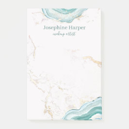 ミントエレガントグリーンゲード金ゴールドグリッターマーブルアゲート ポストイット