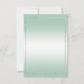 ミントエレガントグリーンジュエリドボウ&紙吹雪誕生日 招待状 (裏面)