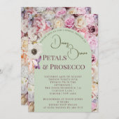 ミントエレガントグリーンフローラアーチサマーブライダルシュウェ 招待状 (正面/裏面)