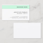 ミントエレガントグリーンホワイトミニマモダンリストデザイン 名刺 (正面/裏面)