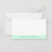 ミントエレガントグリーンホワイトモダンシンプルテンプレート ノートカード (正面)