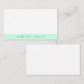 ミントエレガントグリーンホワイトモダンシンプルテンプレート ノートカード (正面/裏面)