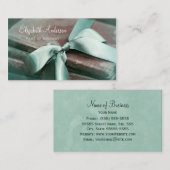 ミントエレガントグリーンリボン付きヴィンテージ本 名刺 (正面/裏面)