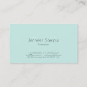 ミントエレガントグリーン赤面ピンクミニマモダンリスト 名刺 (裏面)