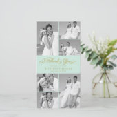 ミントエレガントスカロップバンド6フォトシック結婚ズ サンキューカード (スタンド正面)