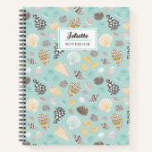 ミントエレガントパターン（の模様が）あるの貝殻 ノートブック (正面)