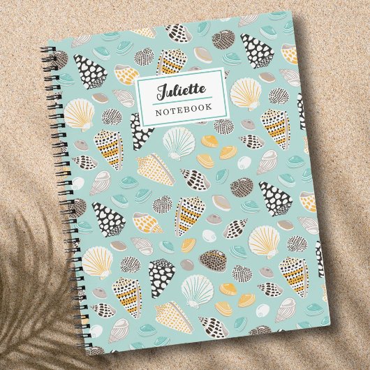 ミントエレガントパターン（の模様が）あるの貝殻 ノートブック