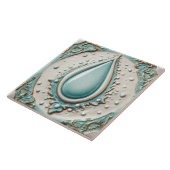 ミントエレガントブルー&ホワイトウォータードロップバスルーム タイル (側面)